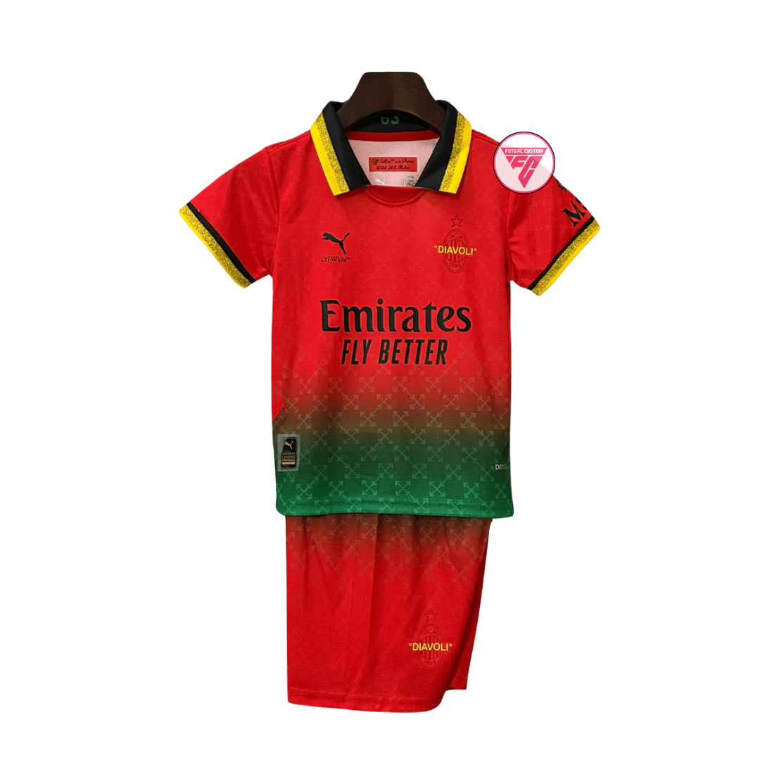 Kit Copii AC Milan x Off White Red