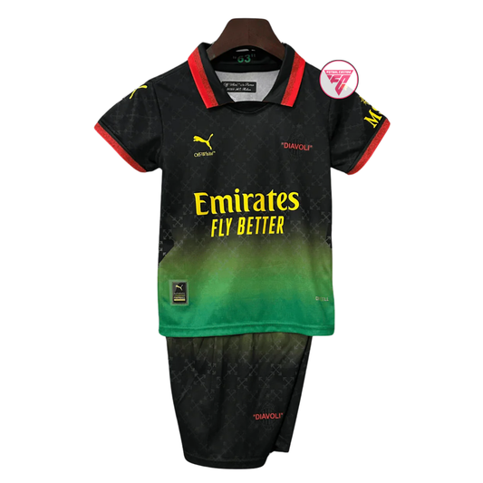 Kit Copii AC Milan x Off White Black