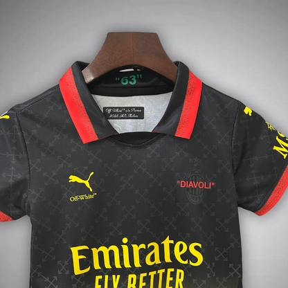 Kit Copii AC Milan x Off White Black