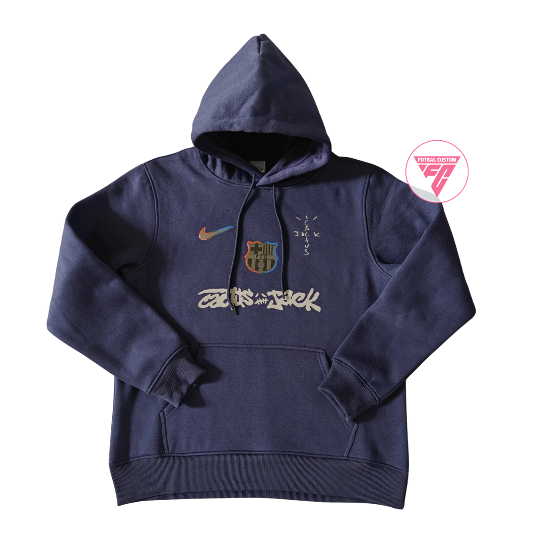 Hanorac Cactus Jack x FC Barcelona,  Bleumarin